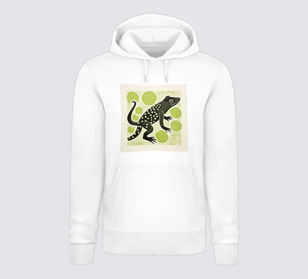 Salamandra verde 2 felpa con cappuccio da Minimal Animal Art