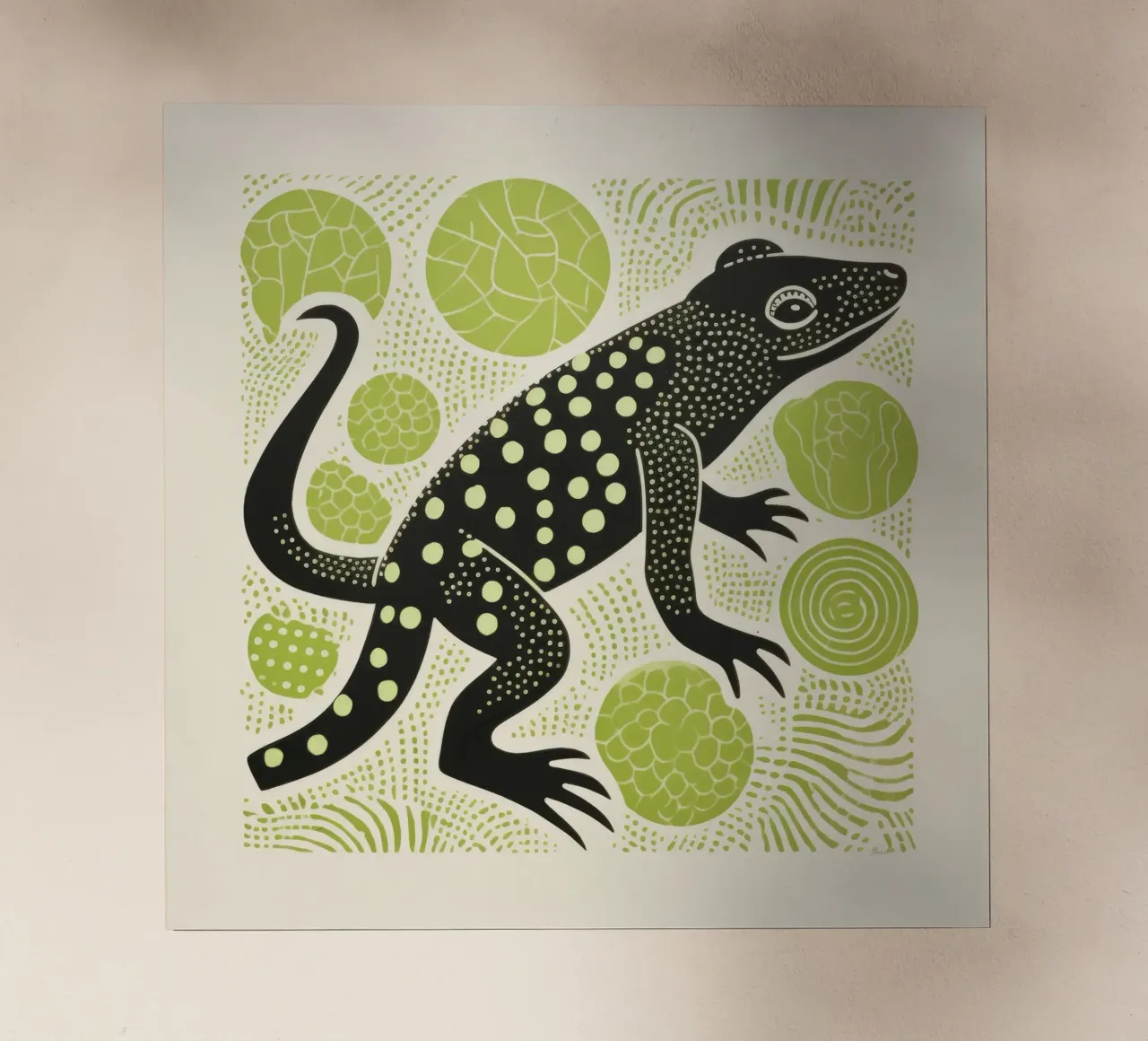 Salamandra verde 2 pellicola backlit da Minimal Animal Art