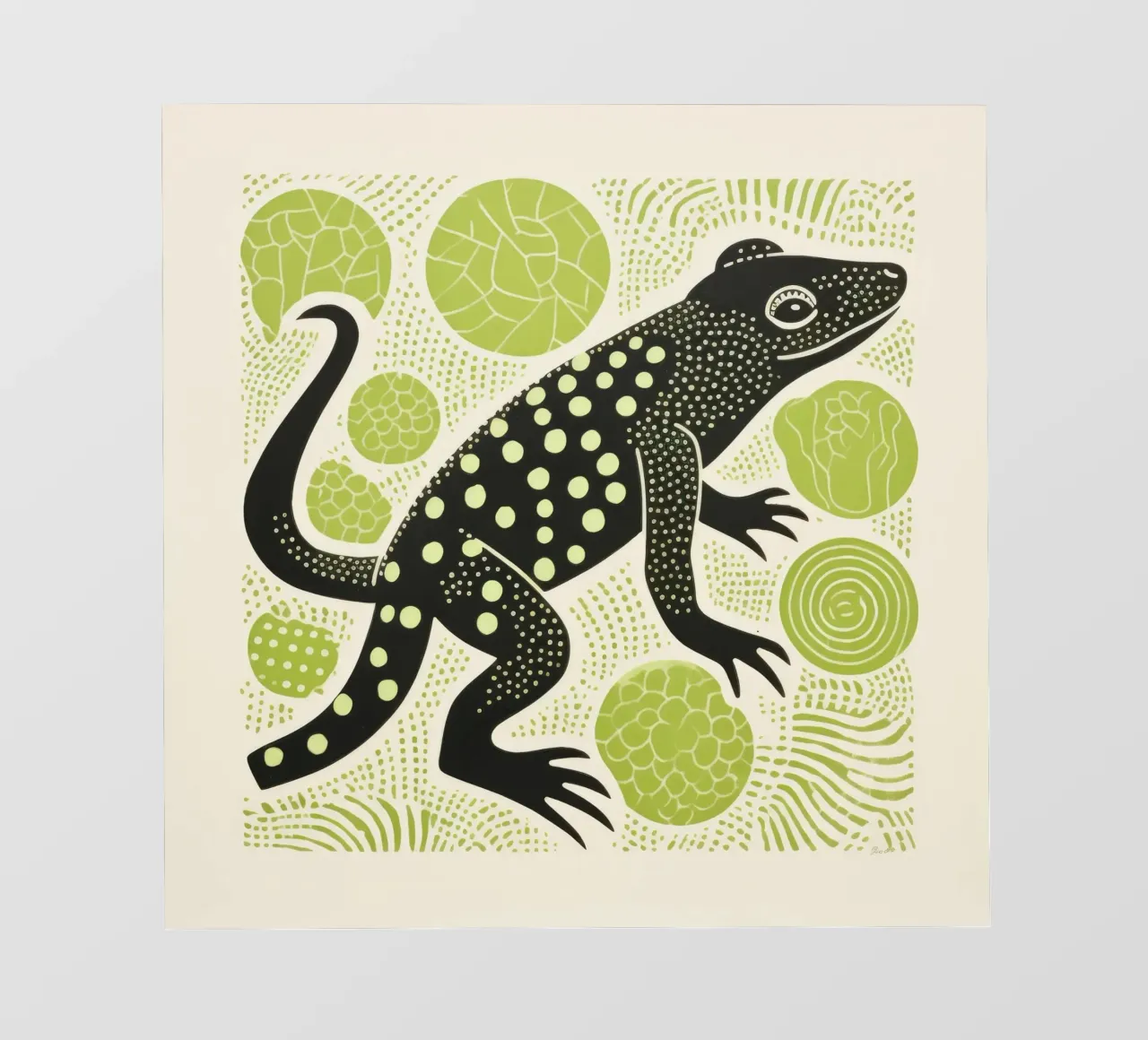 Salamandra verde 2 pellicola backlit da Minimal Animal Art