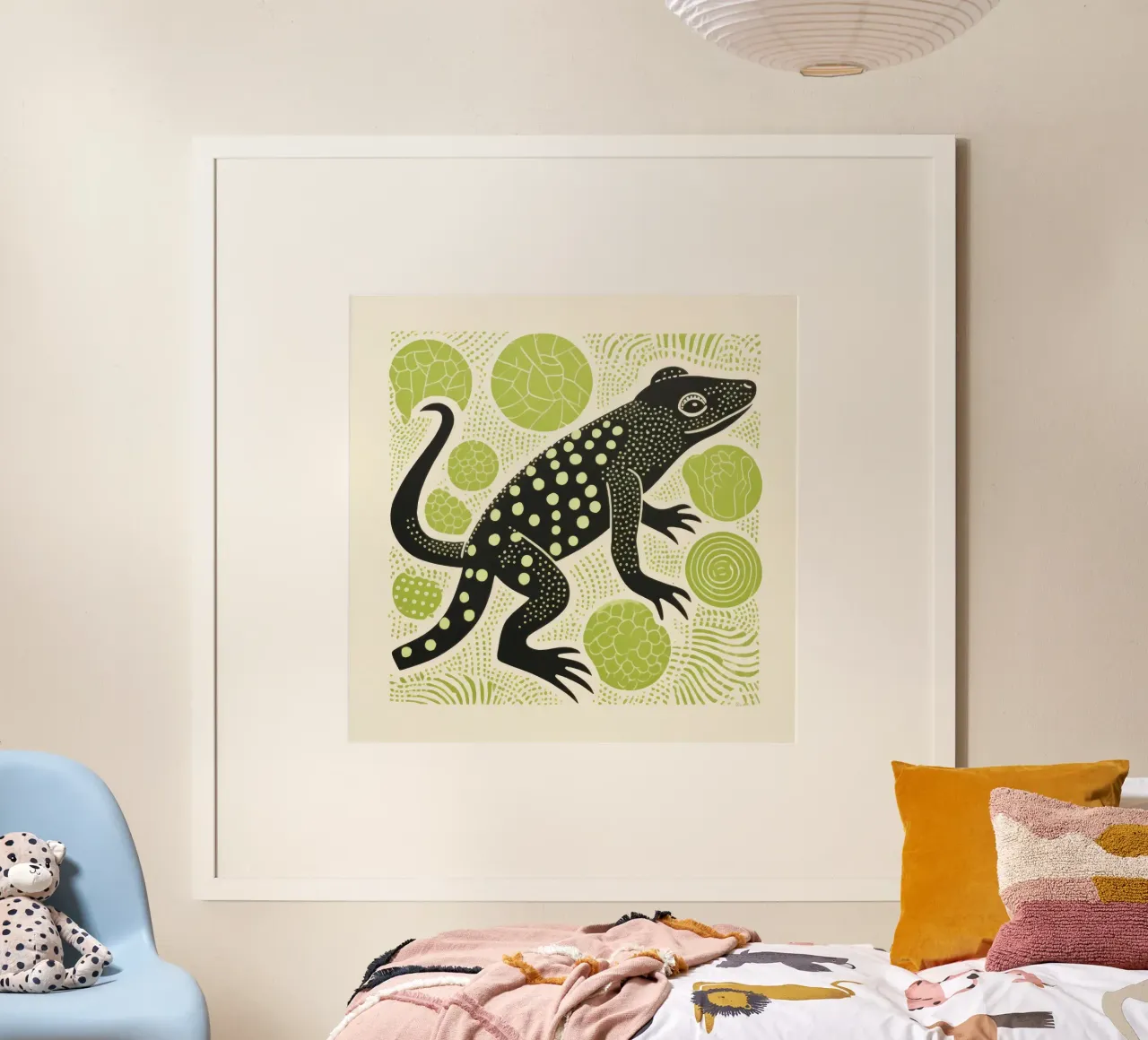 Salamandra verde 2 poster con telaio in plastica da Minimal Animal Art