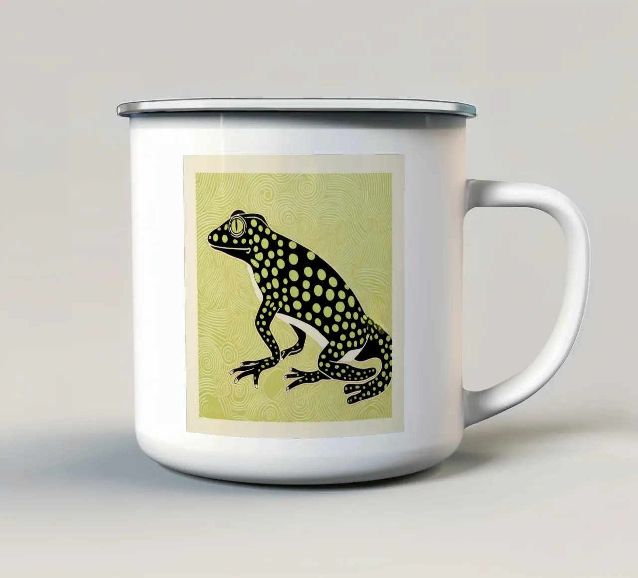 Salamandra verde 3 tazza in smalto da Minimal Animal Art