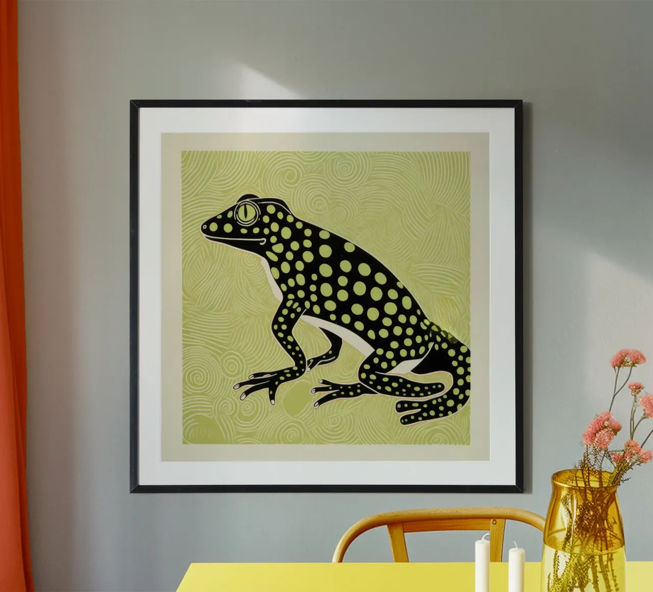 Salamandra verde 3 poster da Minimal Animal Art