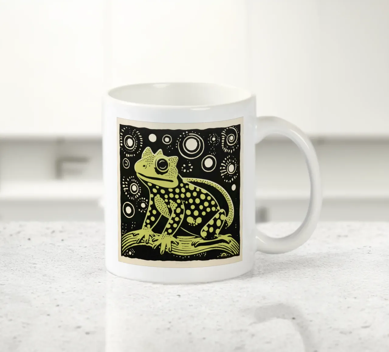 Salamandra verde 4 tazza in ceramica da Minimal Animal Art