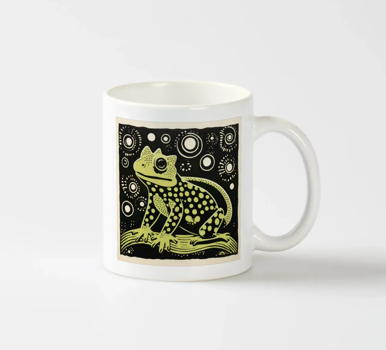 Salamandra verde 4 tazza in ceramica da Minimal Animal Art