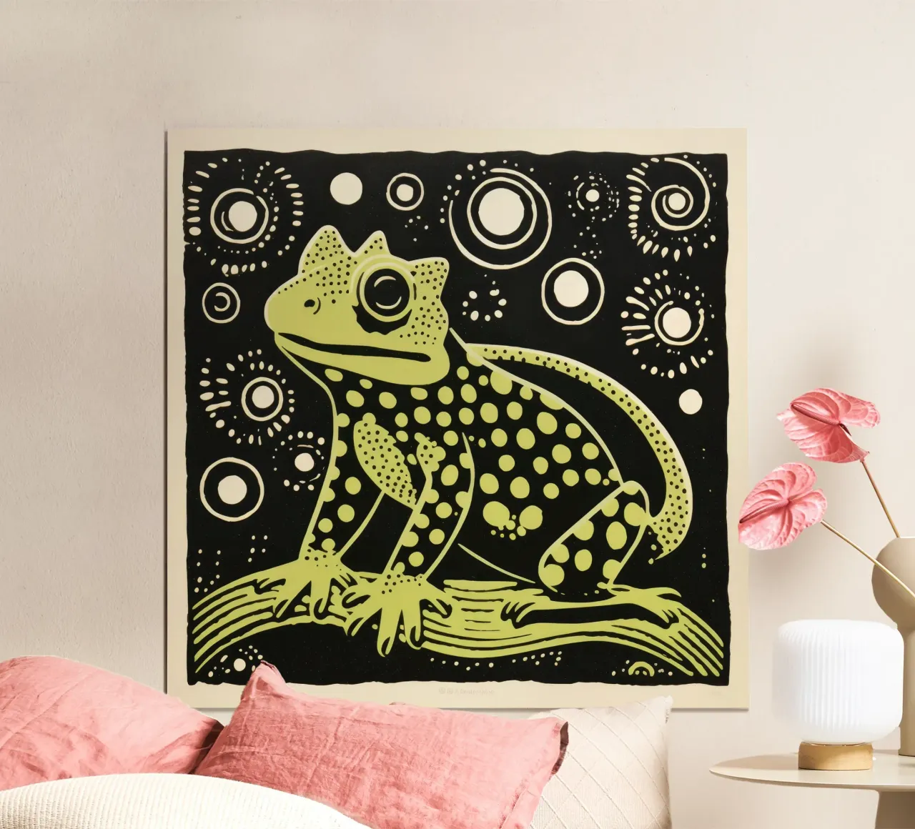 Salamandra verde 4 carta hahnemühle da Minimal Animal Art