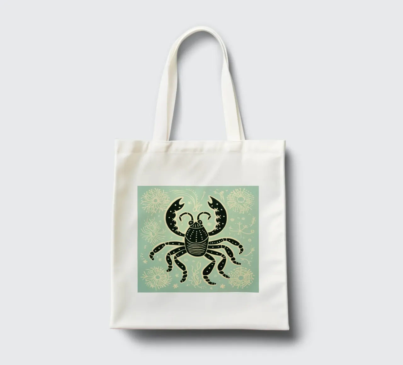 Scorpione verde 1 borsa in juta da Minimal Animal Art