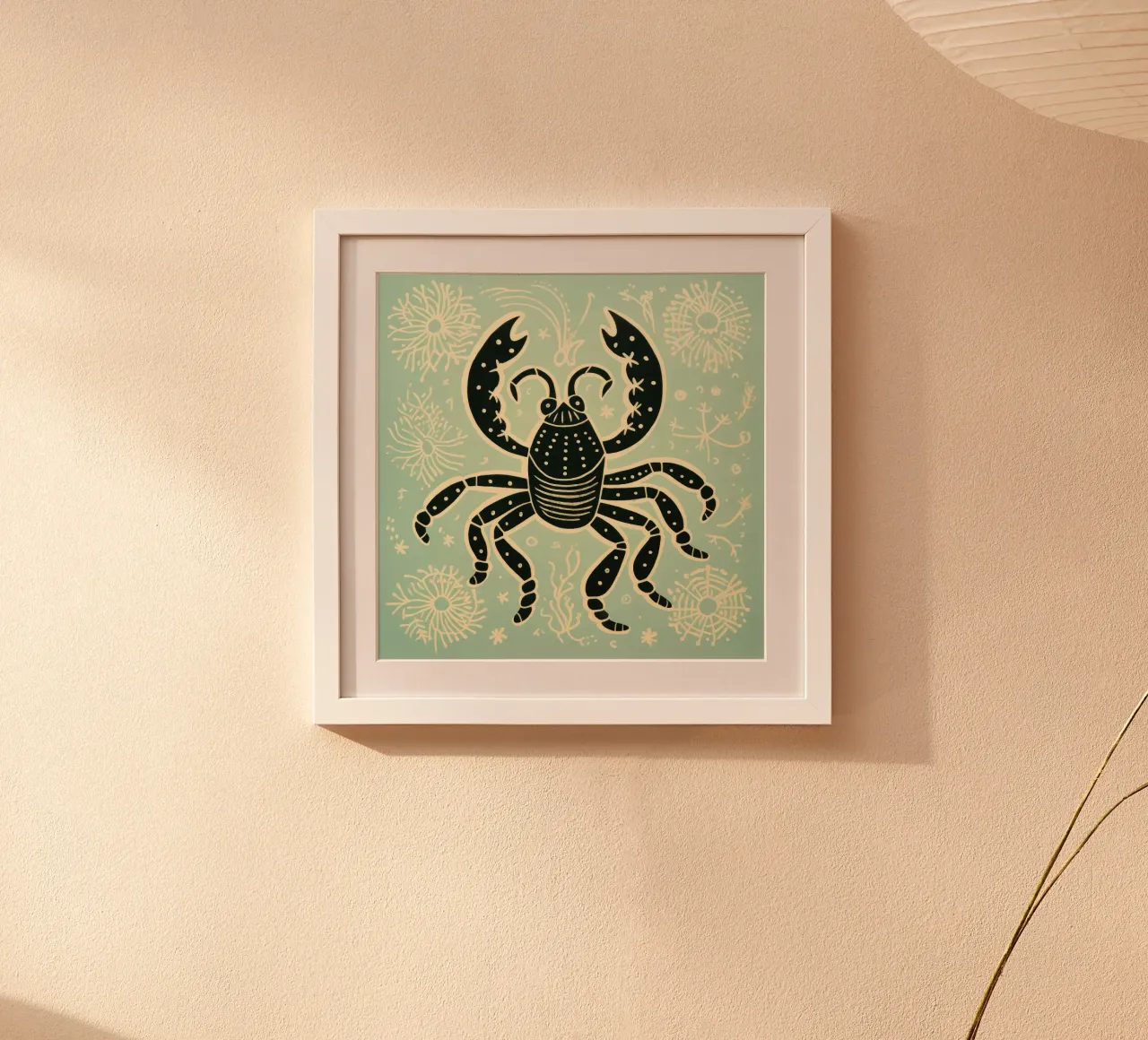 Scorpione verde 1 carta hahnemühle da Minimal Animal Art