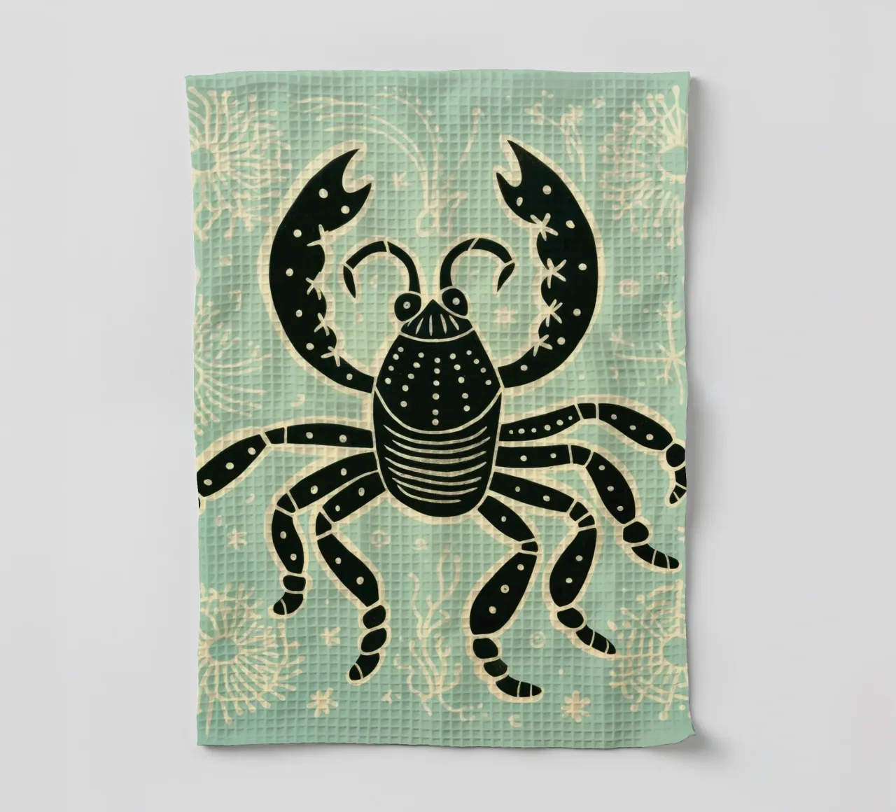 Scorpion vert 1 torchon de Minimal Animal Art