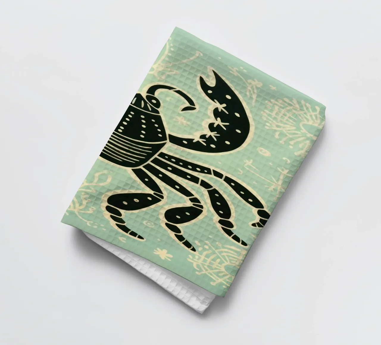 Scorpion vert 1 torchon de Minimal Animal Art