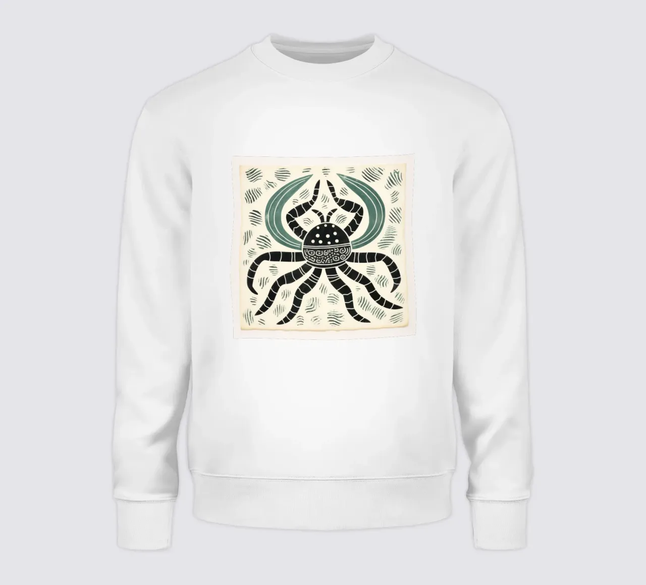 Scorpione verde 2 felpa da Minimal Animal Art