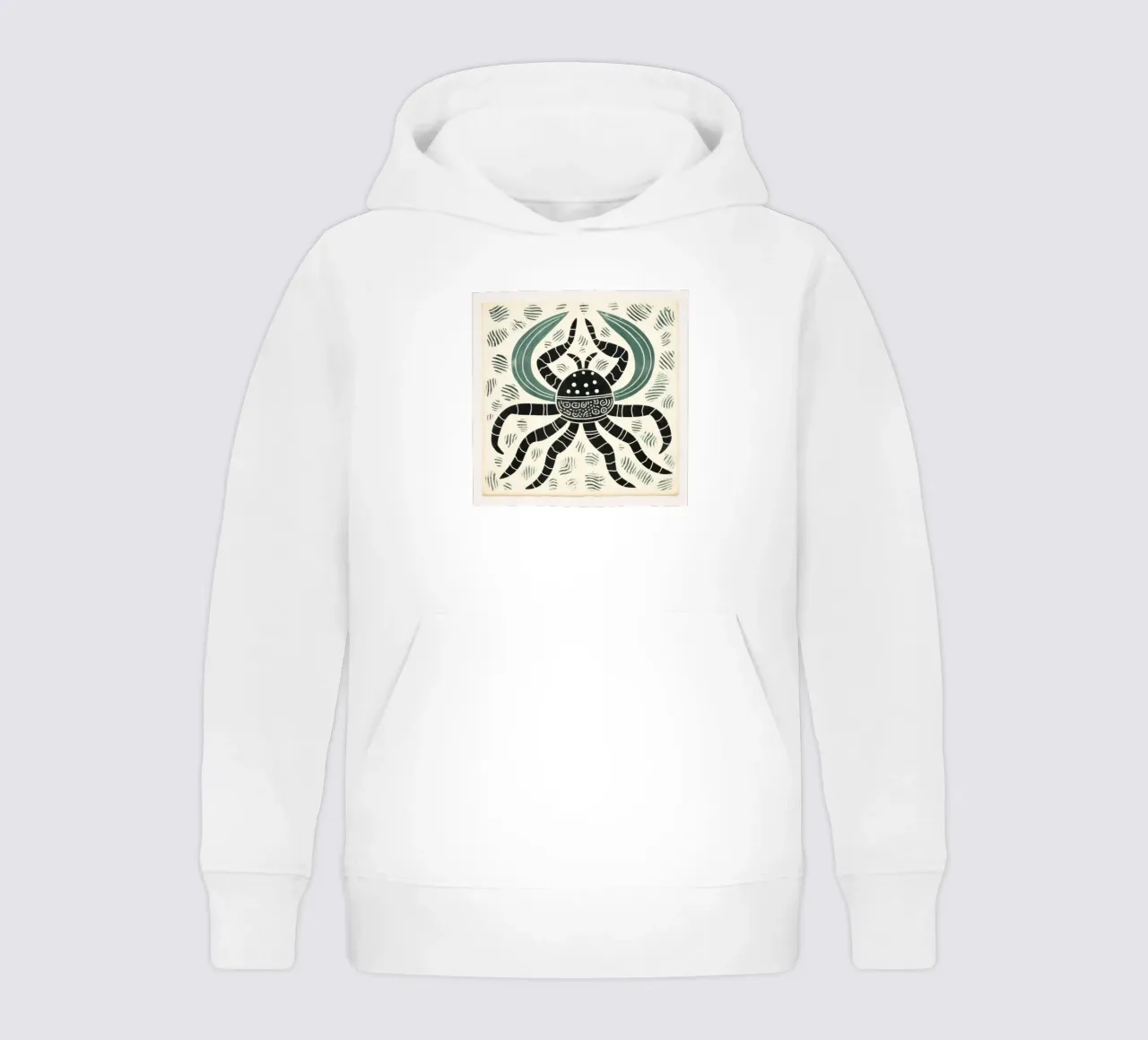 Scorpione verde 2 felpa bambino con cappuccio da Minimal Animal Art