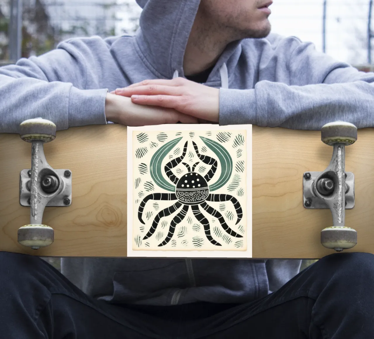 Scorpion vert 2 autocollant de Minimal Animal Art