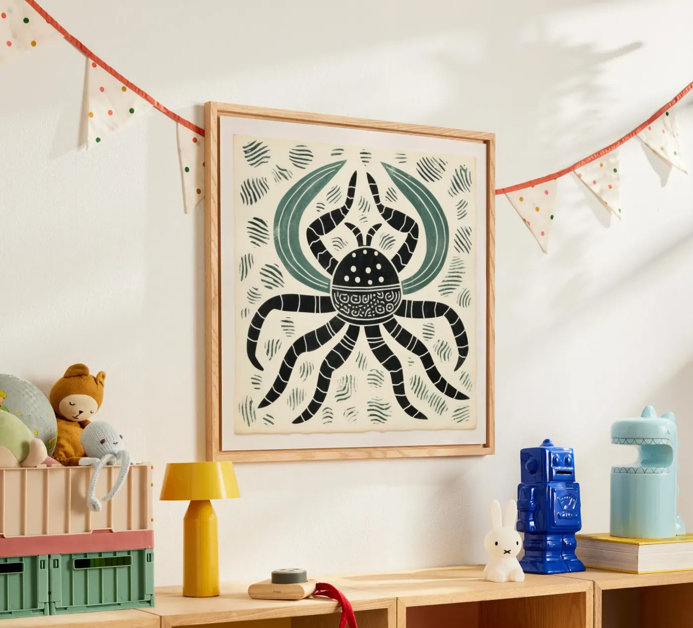 Grüner Skorpion Acryl-Glas von Minimal Animal Art