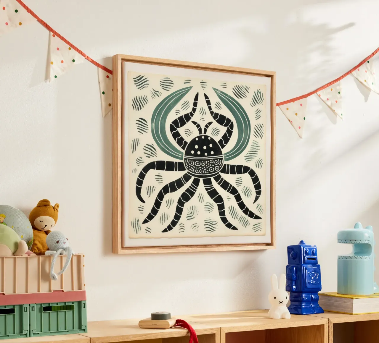 Green Scorpion 2 canvas by Minimal Animal Art