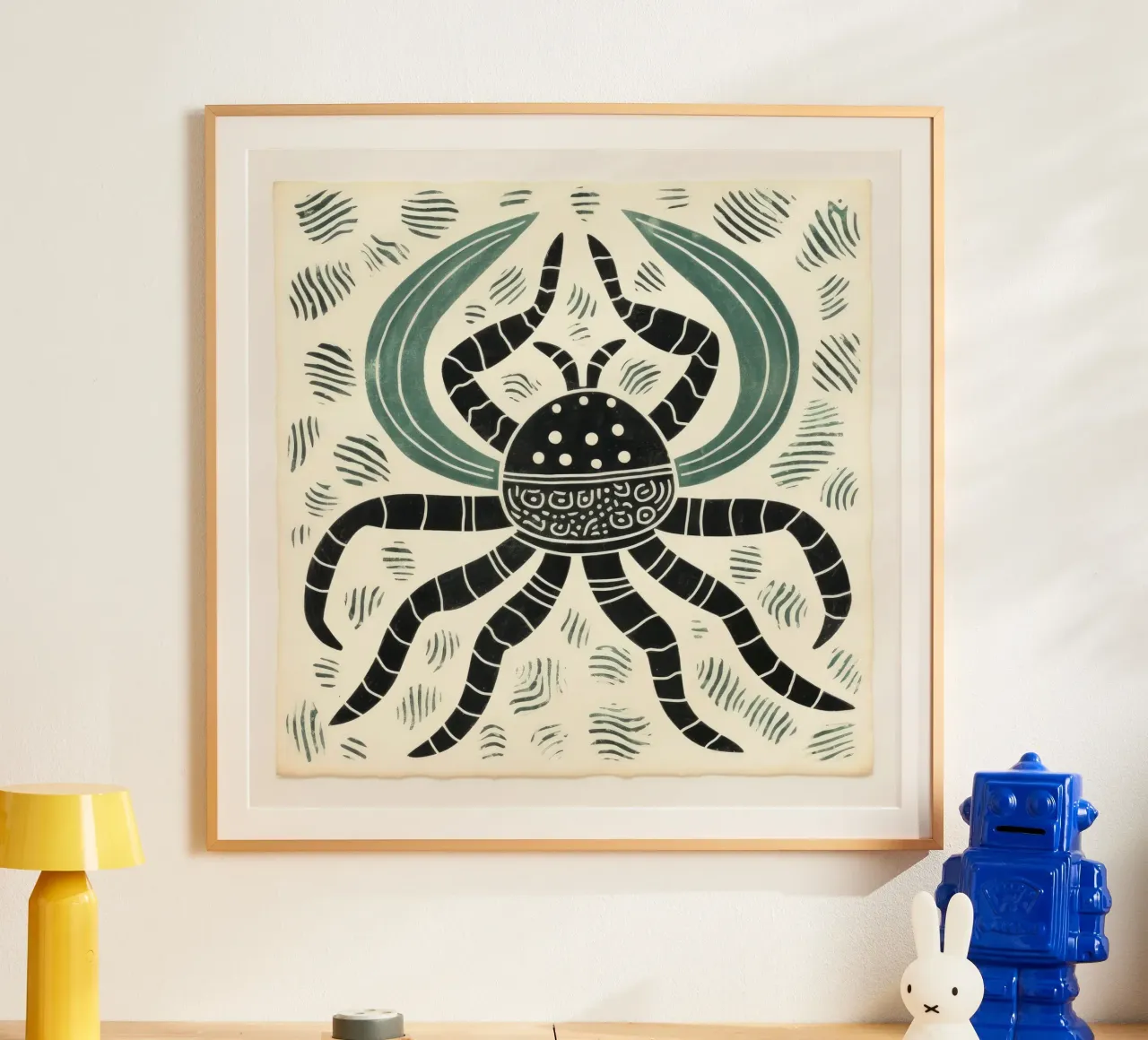 Scorpione verde 2 carta hahnemühle da Minimal Animal Art