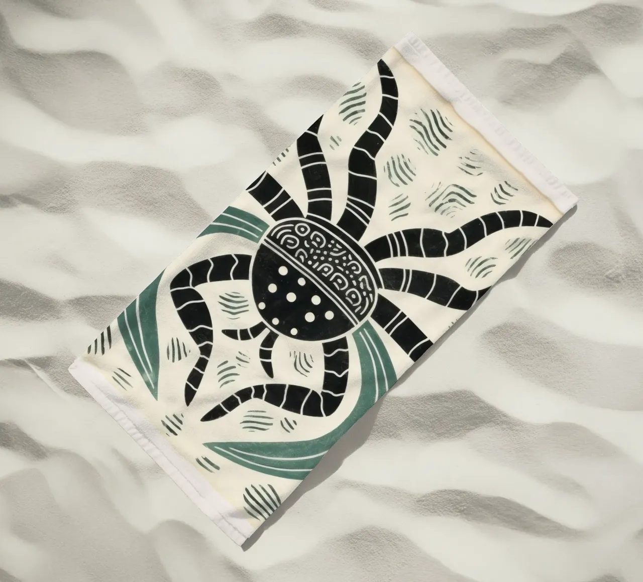 Scorpione verde 2 telo mare da Minimal Animal Art