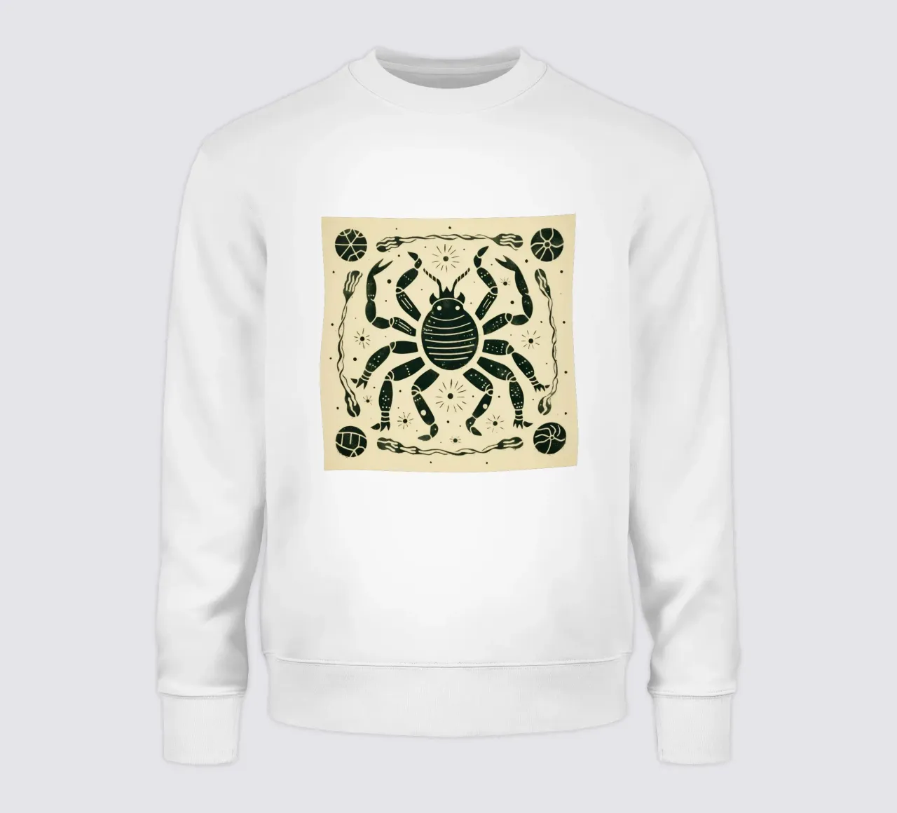 Scorpione verde 3 felpa da Minimal Animal Art