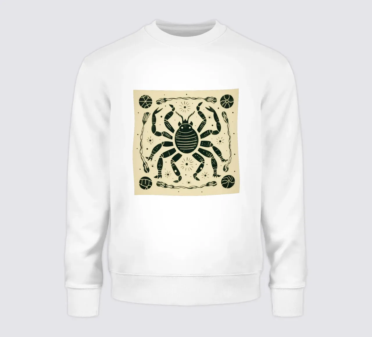 Scorpione verde 3 felpa da Minimal Animal Art