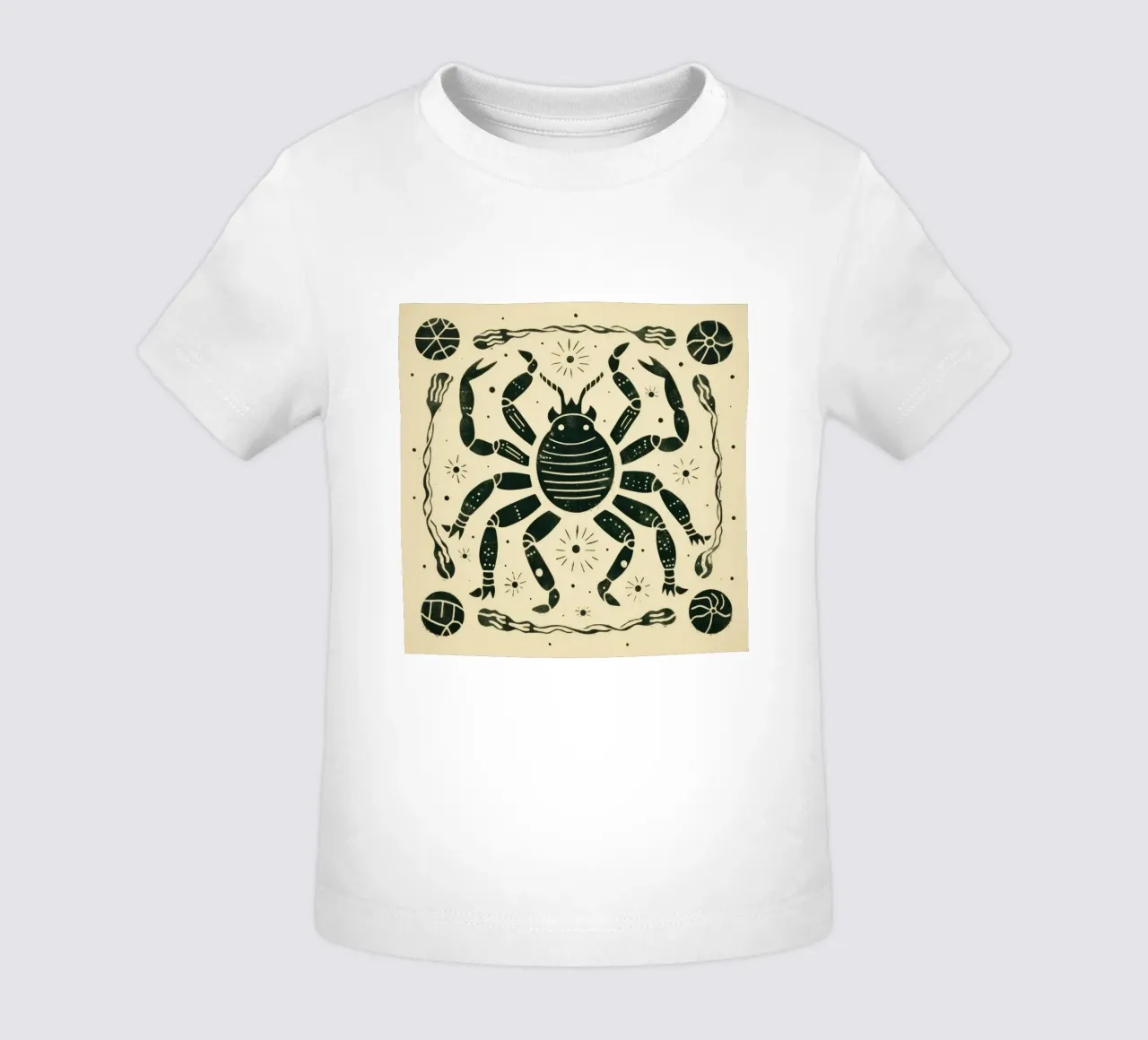 Scorpione verde 3 maglietta neonato da Minimal Animal Art