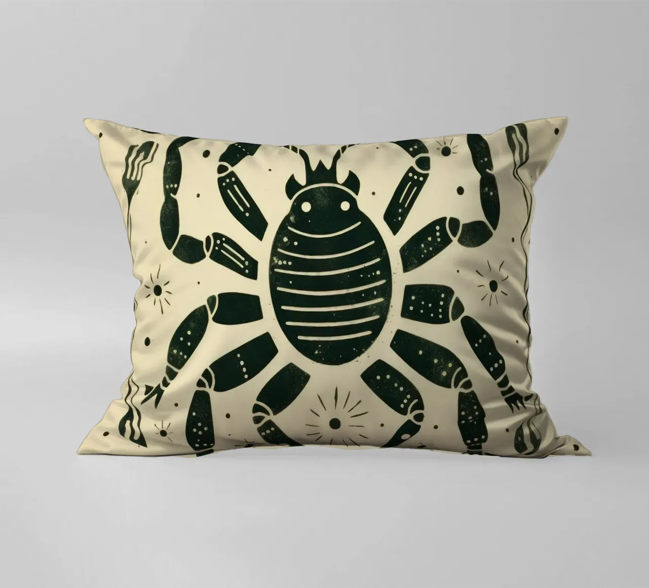Scorpione verde 3 cuscino da Minimal Animal Art