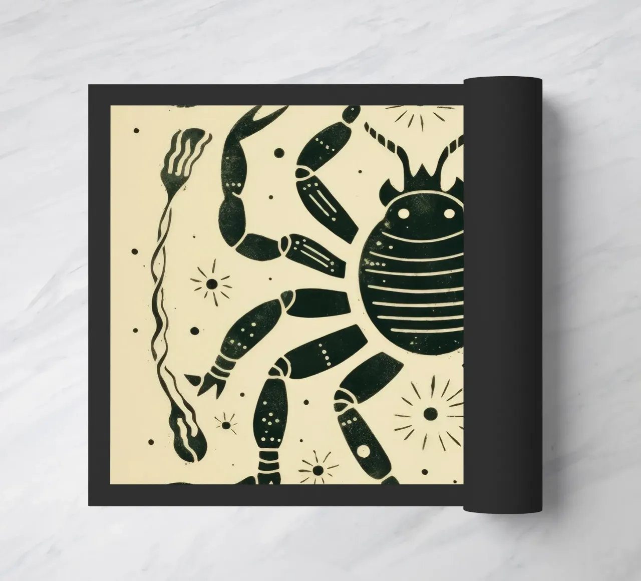 Scorpione verde 3 zerbino da Minimal Animal Art