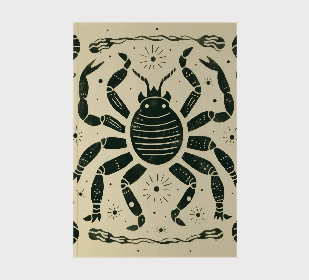 Scorpion vert 3 carnet de notes de Minimal Animal Art