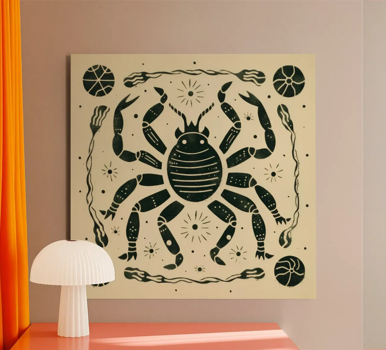 Scorpione verde 3 alluminio dibond da Minimal Animal Art