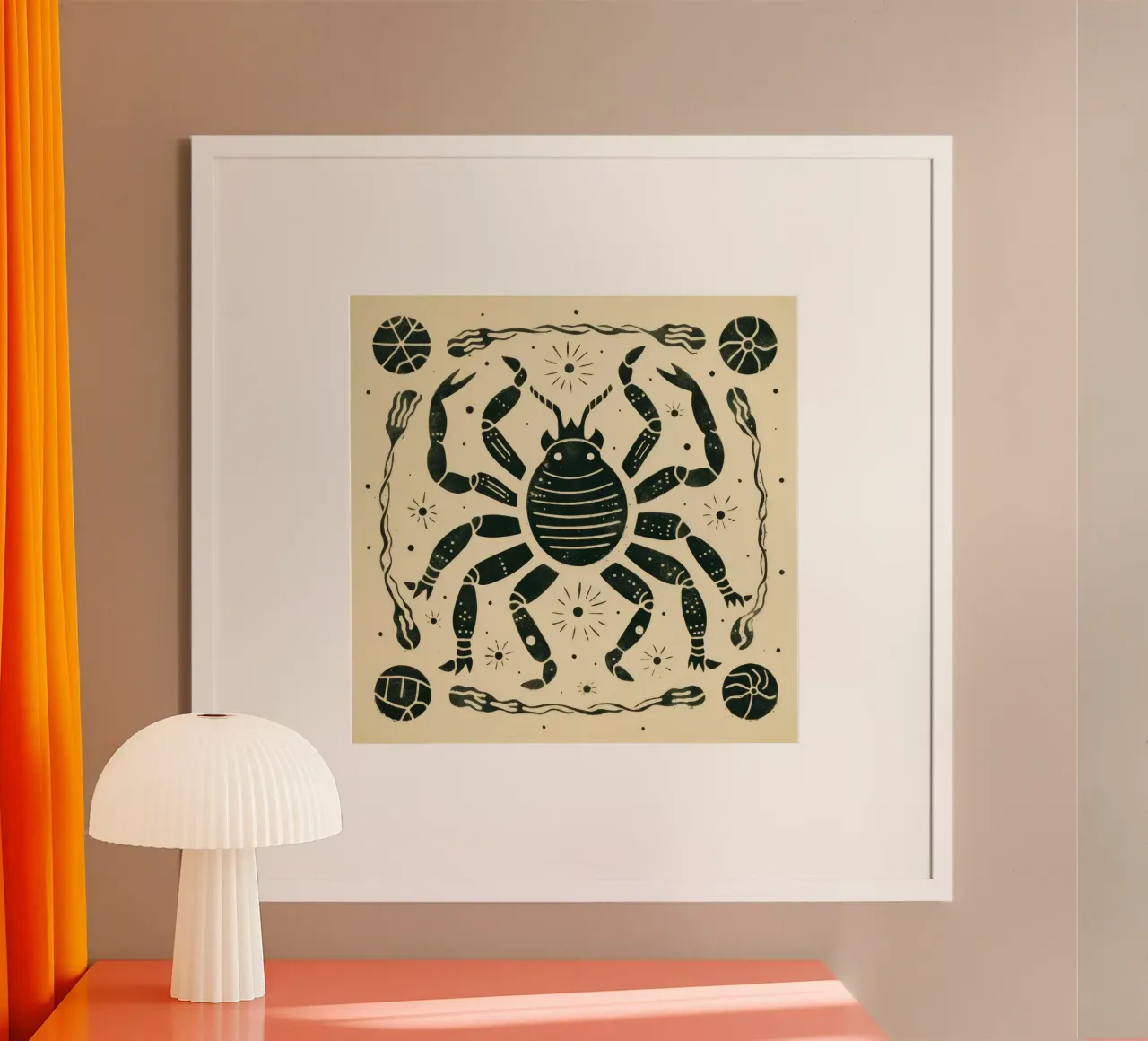 Scorpione verde 3 carta hahnemühle da Minimal Animal Art