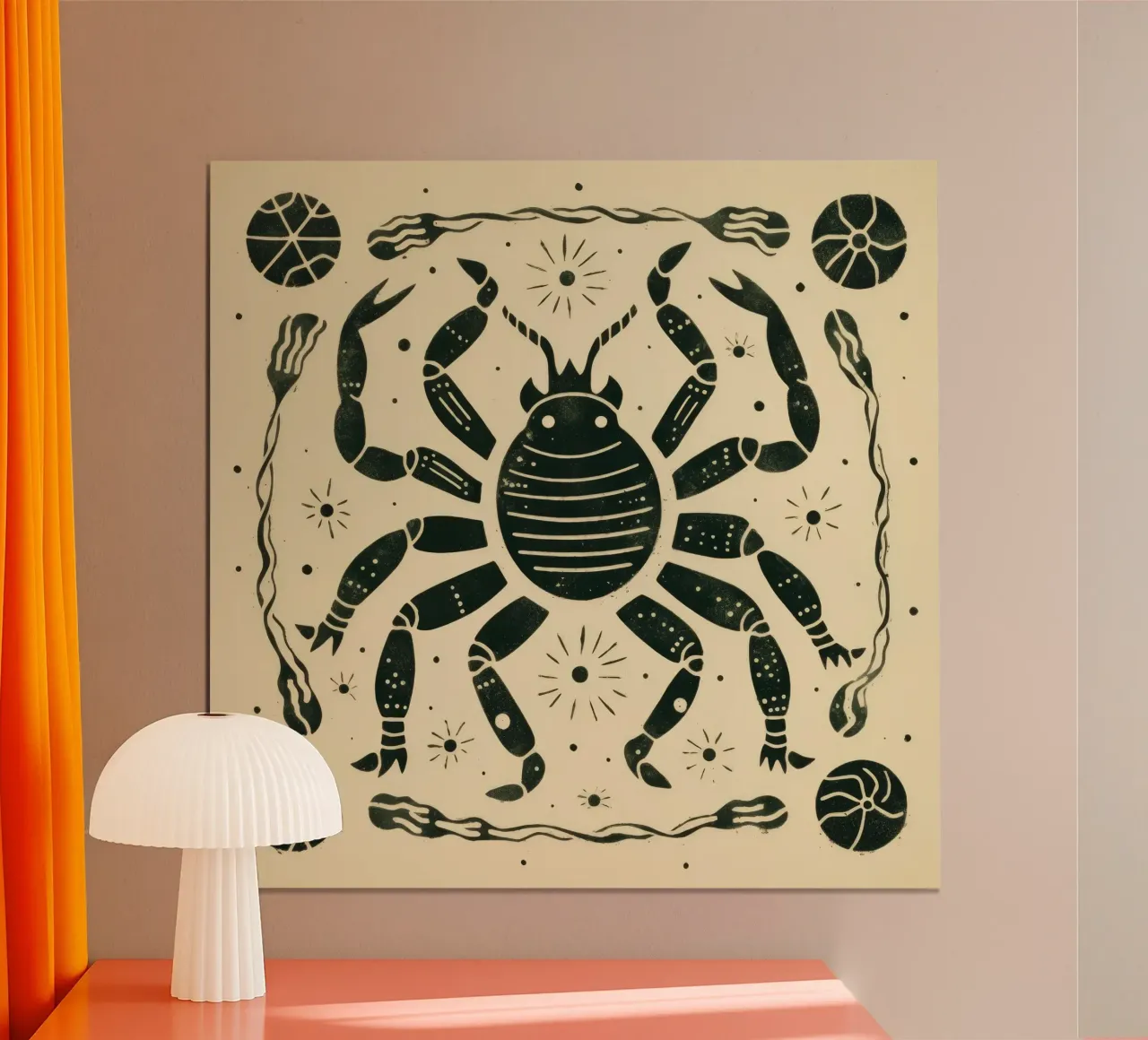 Scorpione verde 3 carta hahnemühle da Minimal Animal Art