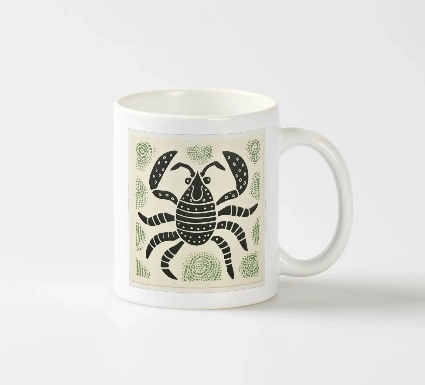 Green Scorpion tazza in ceramica da Minimal Animal Art