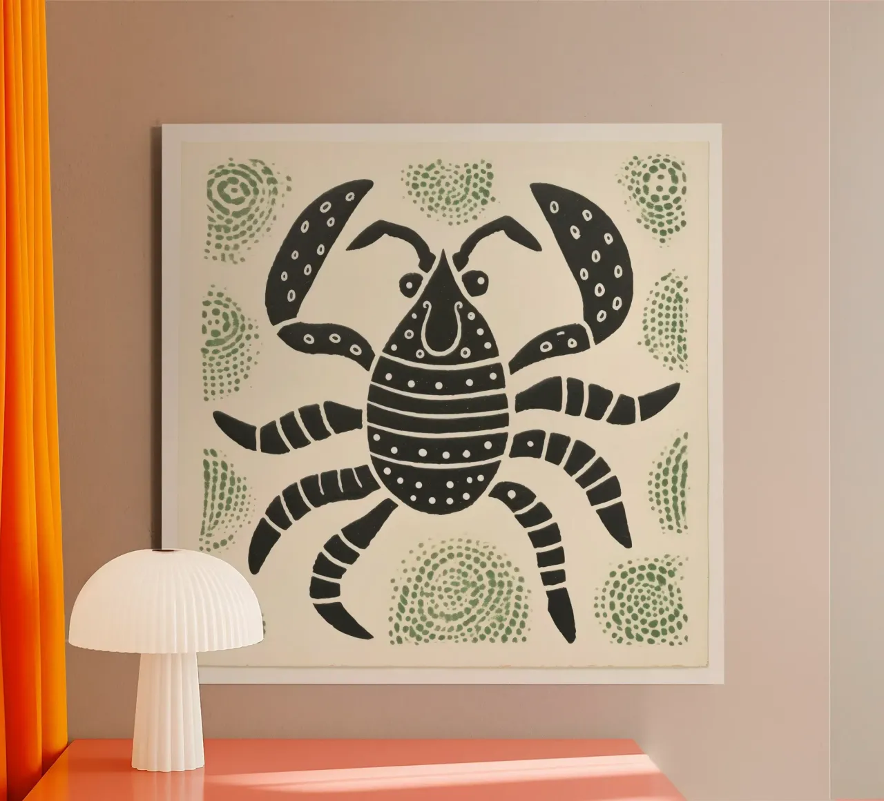 Scorpione verde 4 alluminio dibond da Minimal Animal Art