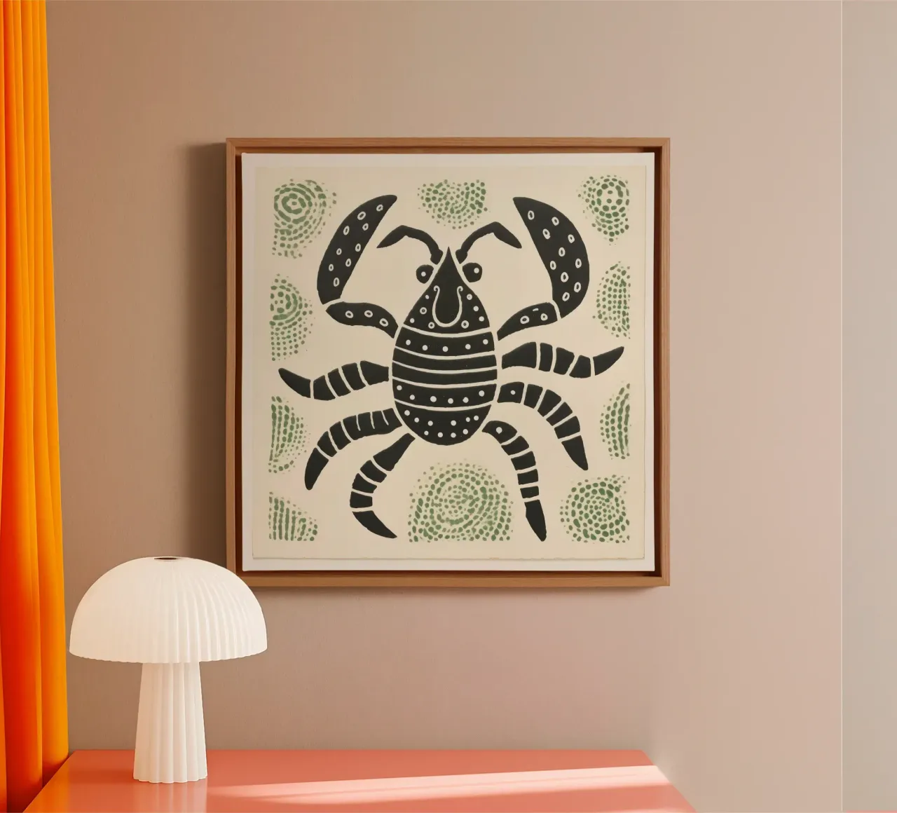 Scorpion vert 4 toile avec Caisse américaine de Minimal Animal Art
