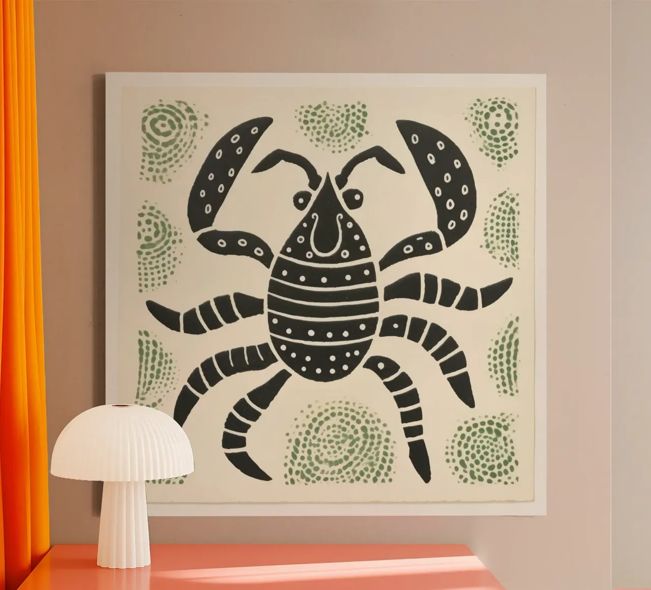 Scorpion vert 4 toile avec Caisse américaine de Minimal Animal Art