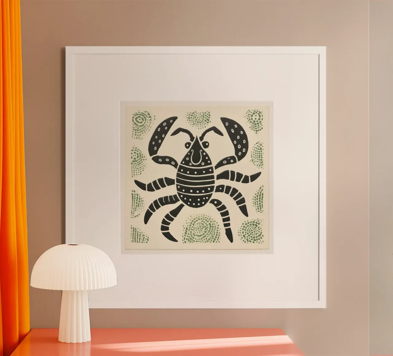 Scorpione verde 4 carta hahnemühle da Minimal Animal Art