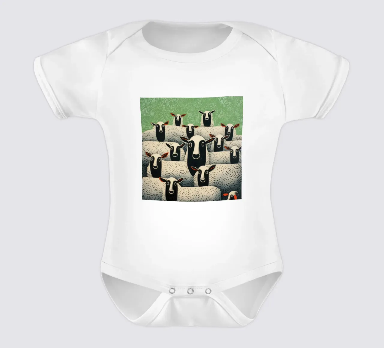 Mouton vert 1 body bébé de Minimal Animal Art