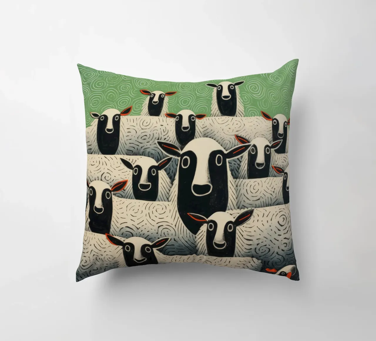 Pecora verde 1 cuscino da Minimal Animal Art