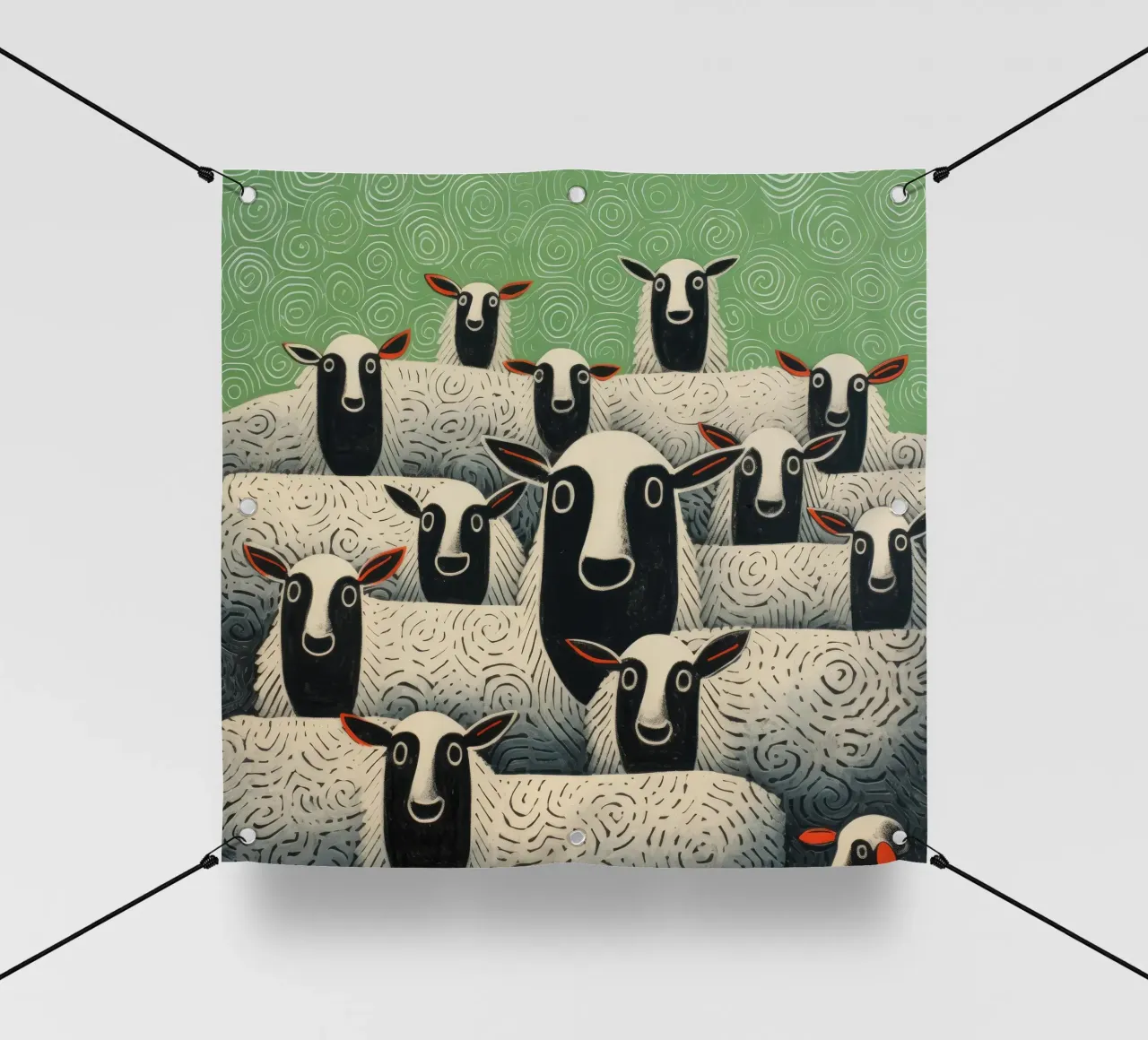 Pecora verde 1 telo in pvc da Minimal Animal Art