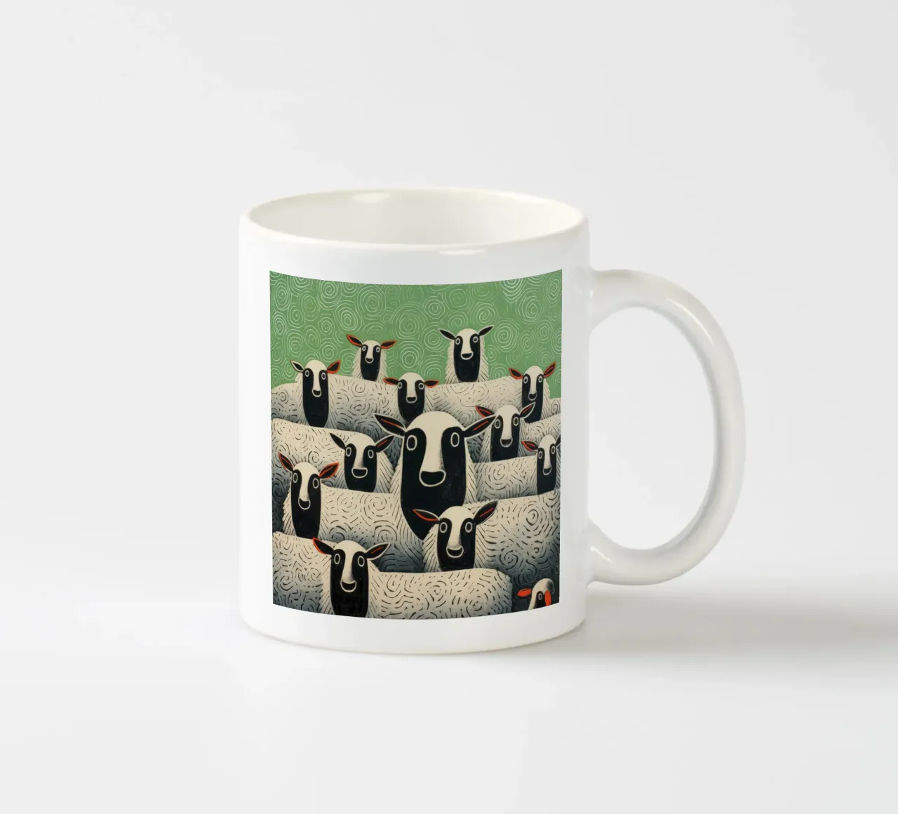 Pecora verde 1 tazza in ceramica da Minimal Animal Art