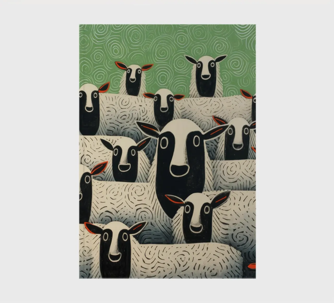 Green Sheep 1 notebook by Minimal Animal Art