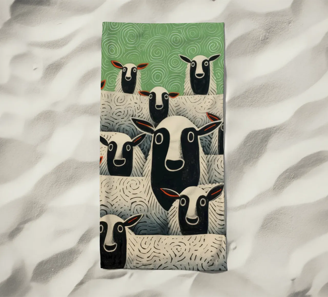 Pecora verde 1 telo mare da Minimal Animal Art