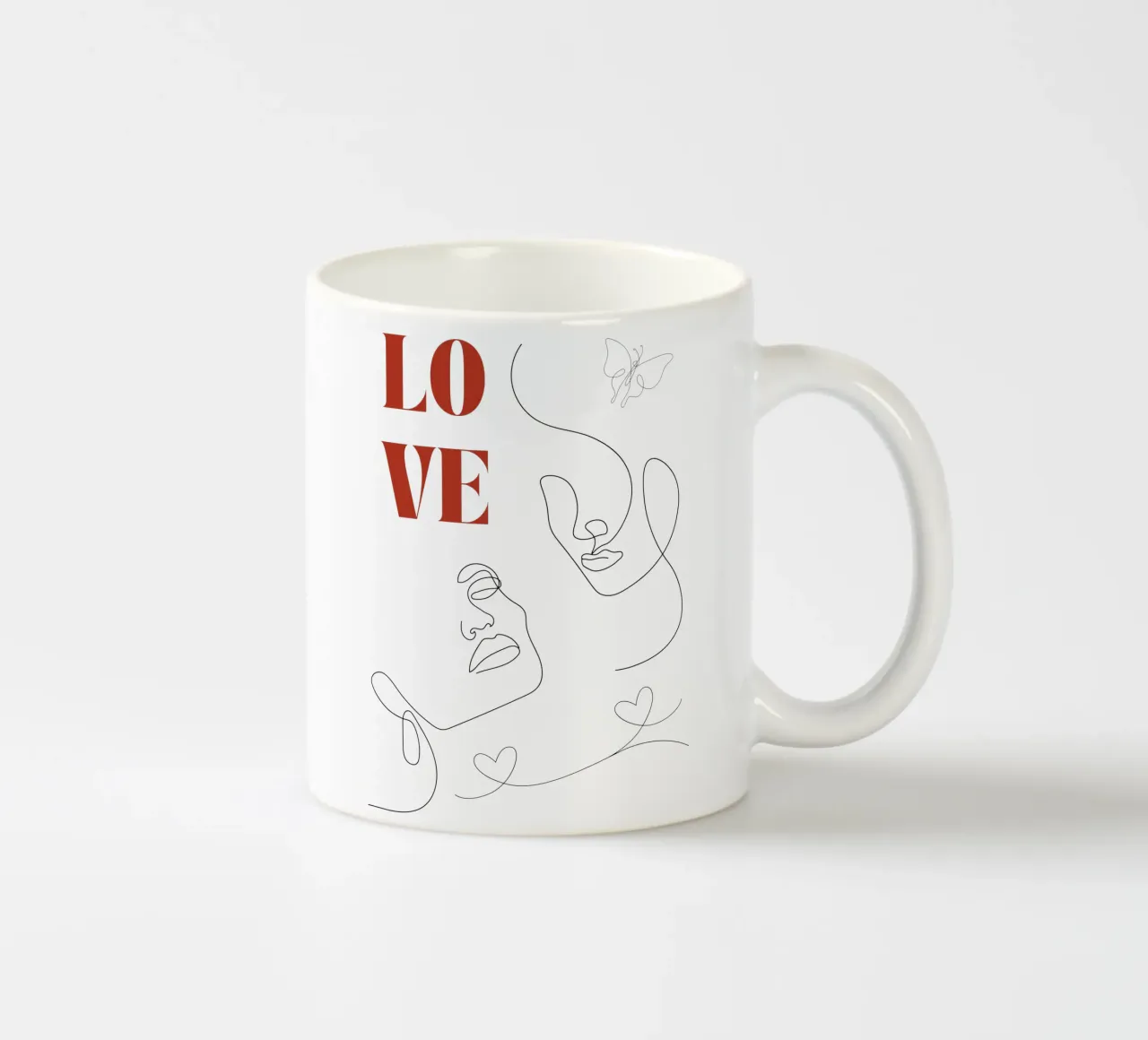 Love - beautiful line art mug en céramique de Happy Mind Art