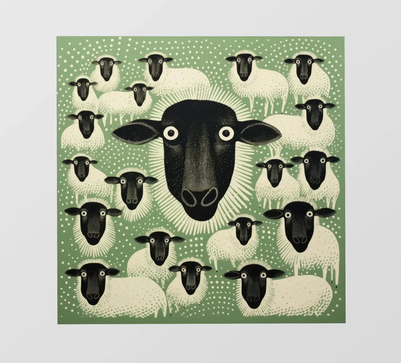 Pecora verde 2 telo in pvc da Minimal Animal Art