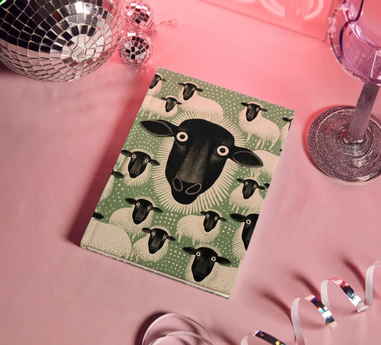 Mouton vert 2 carnet de notes de Minimal Animal Art