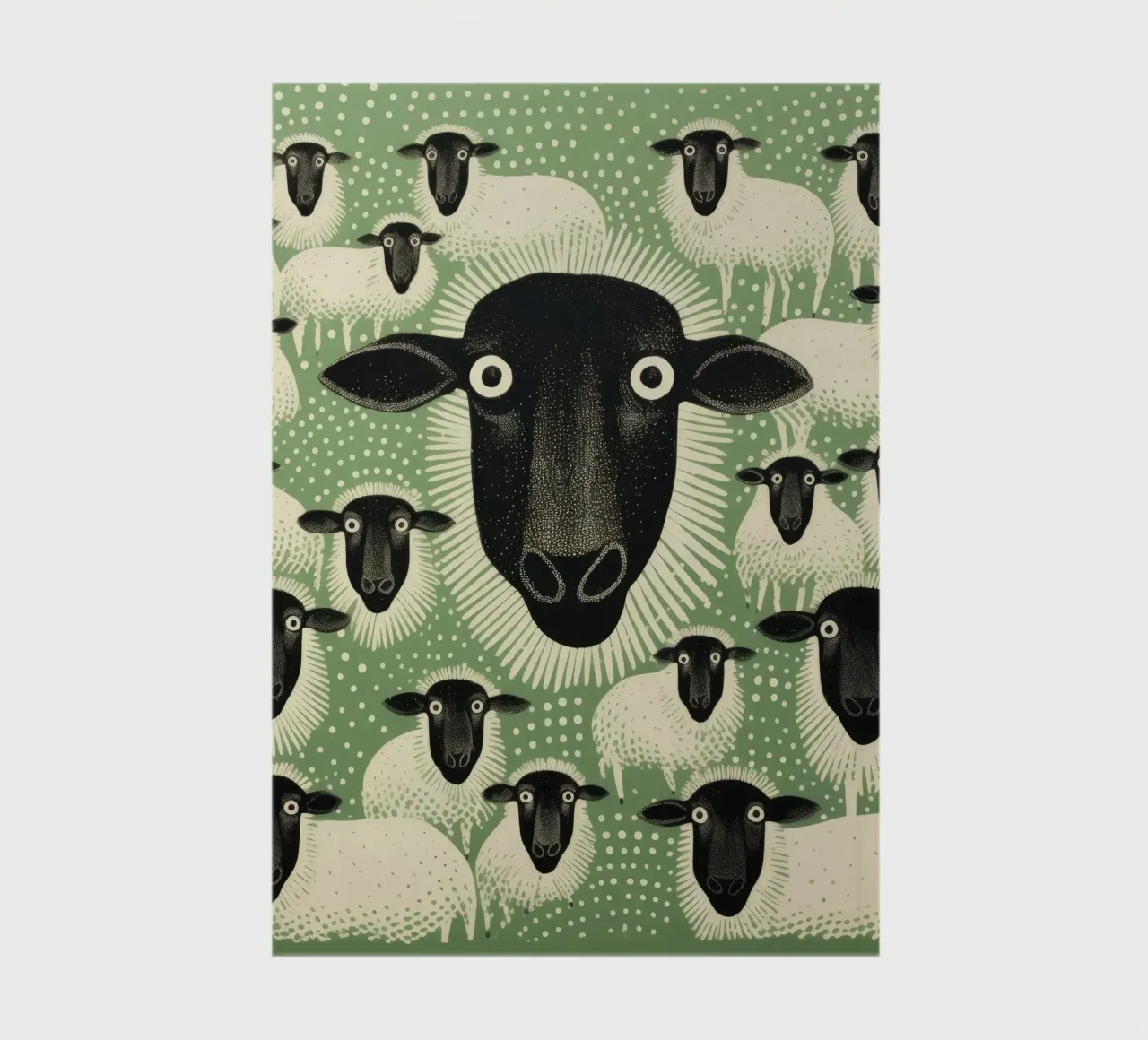 Mouton vert 2 carnet de notes de Minimal Animal Art