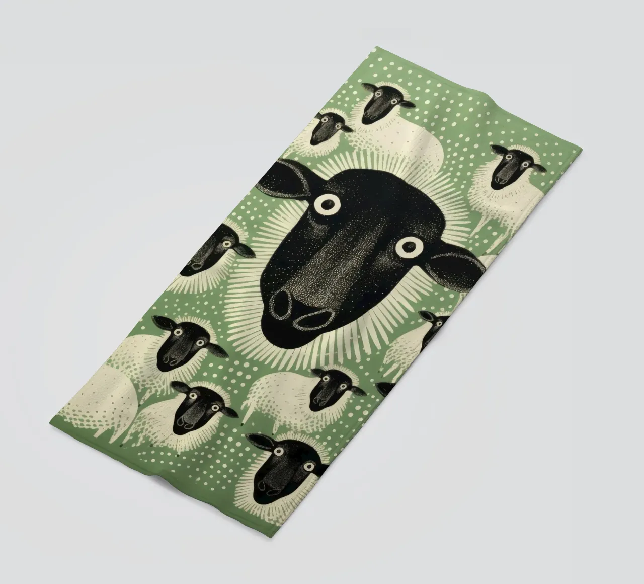 Pecora verde 2 telo mare da Minimal Animal Art