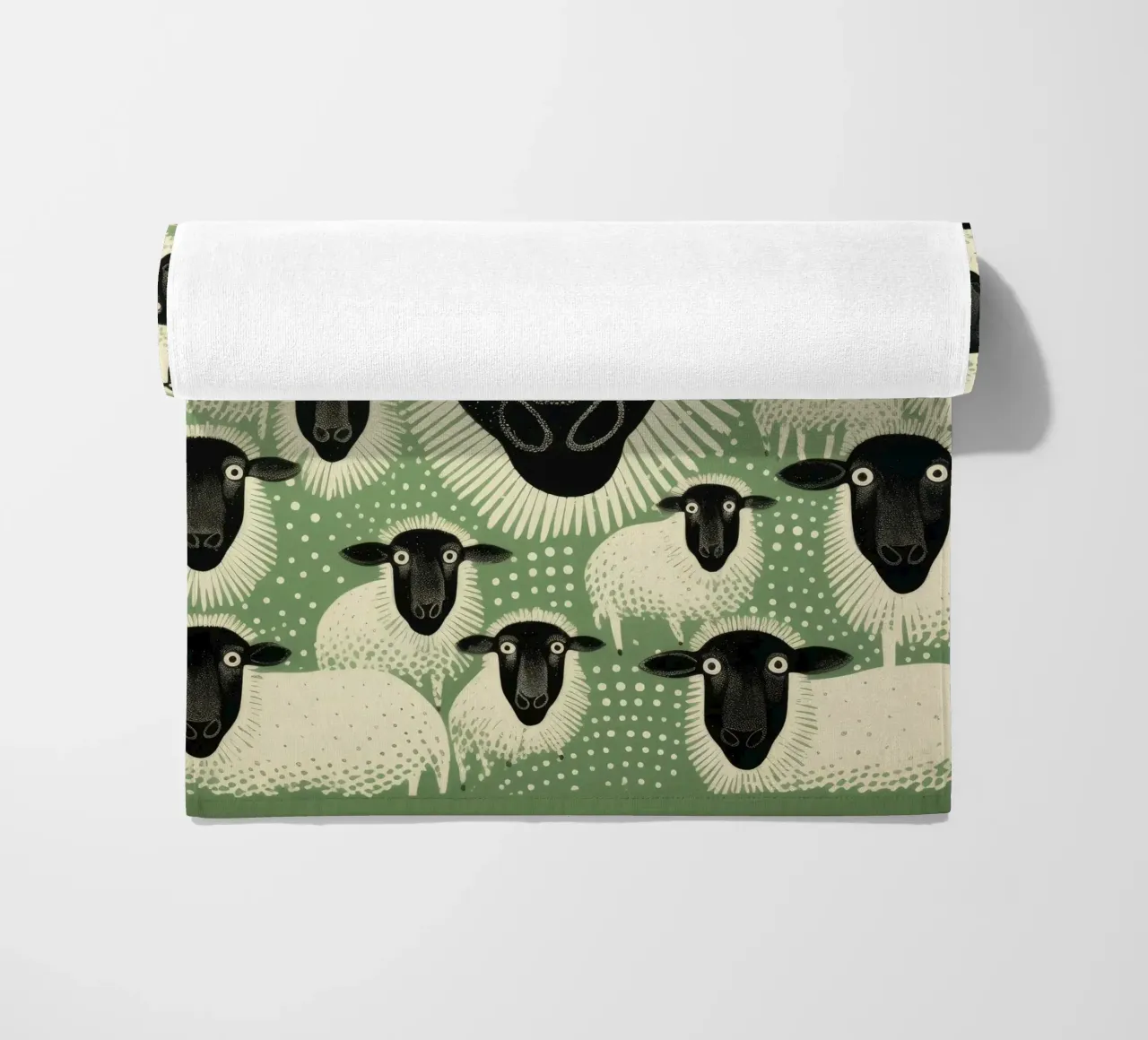 Pecora verde 2 telo mare da Minimal Animal Art
