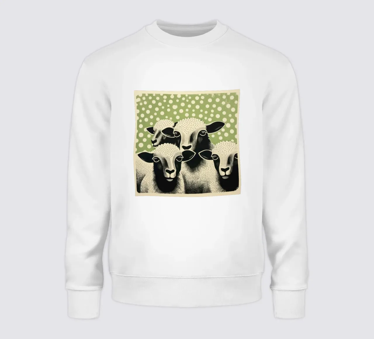 Pecore verdi felpa da Minimal Animal Art