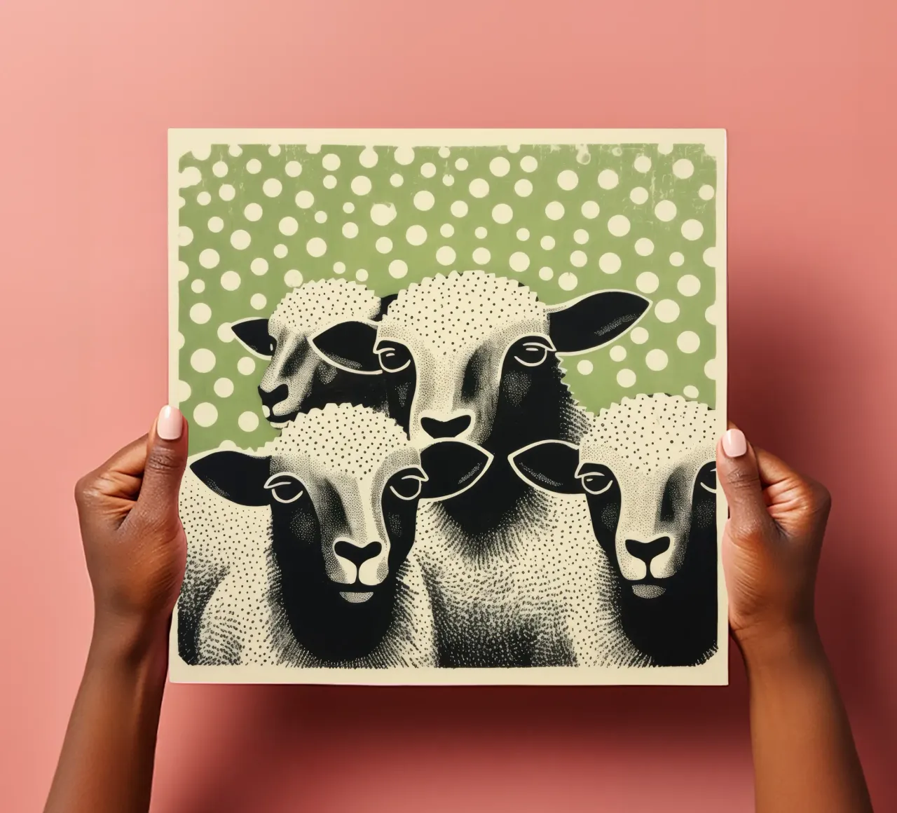 Grünes Schaf 3 Stickerbogen von Minimal Animal Art