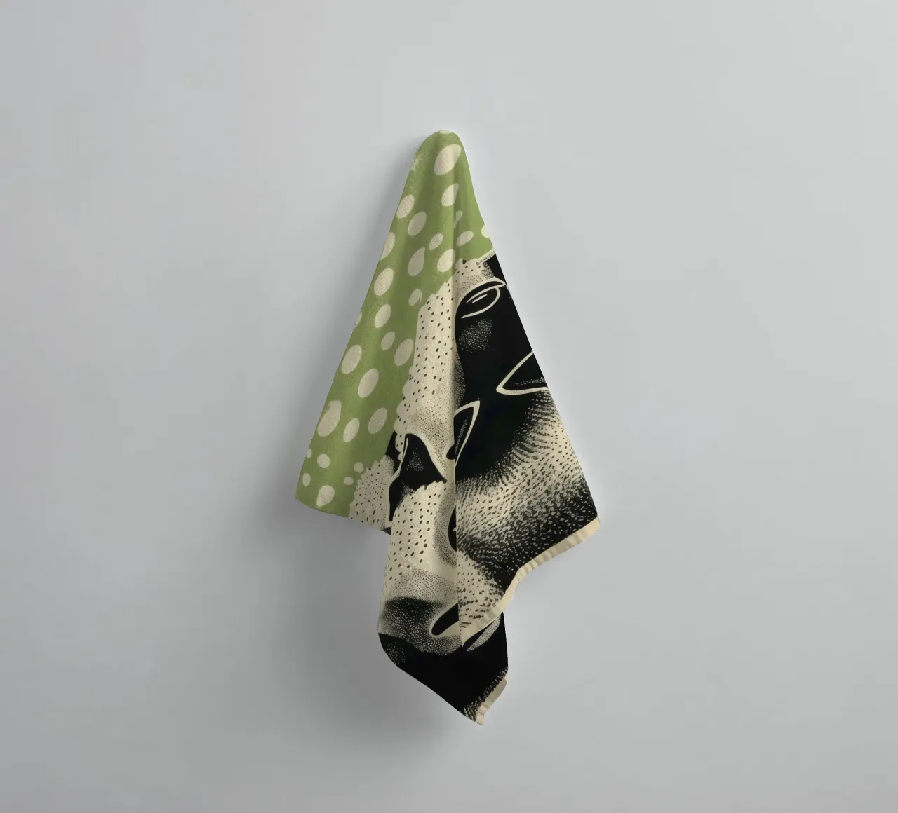 Mouton vert 3 serviette de bain de Minimal Animal Art