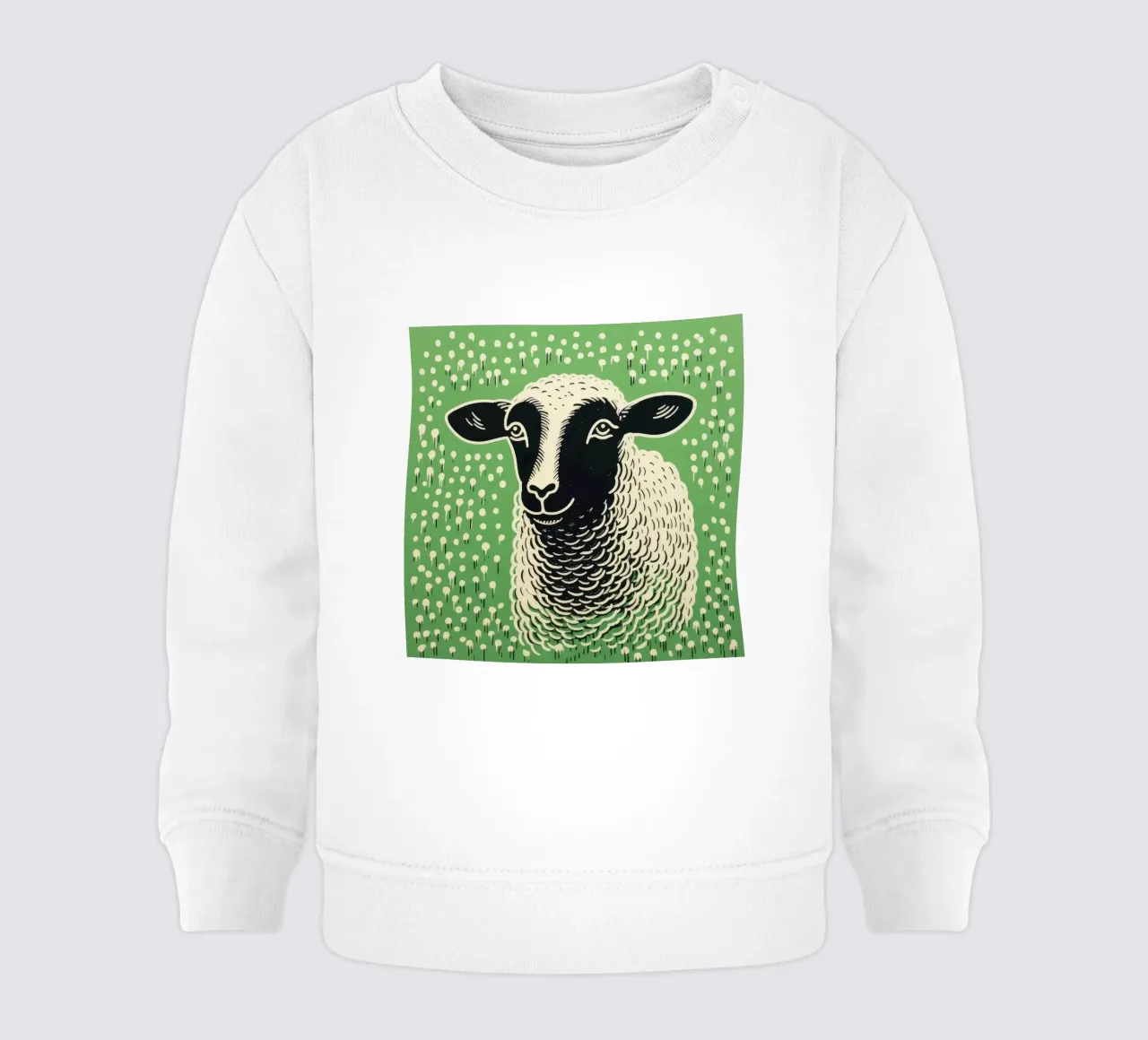 Pecora verde 4 felpa neonato da Minimal Animal Art